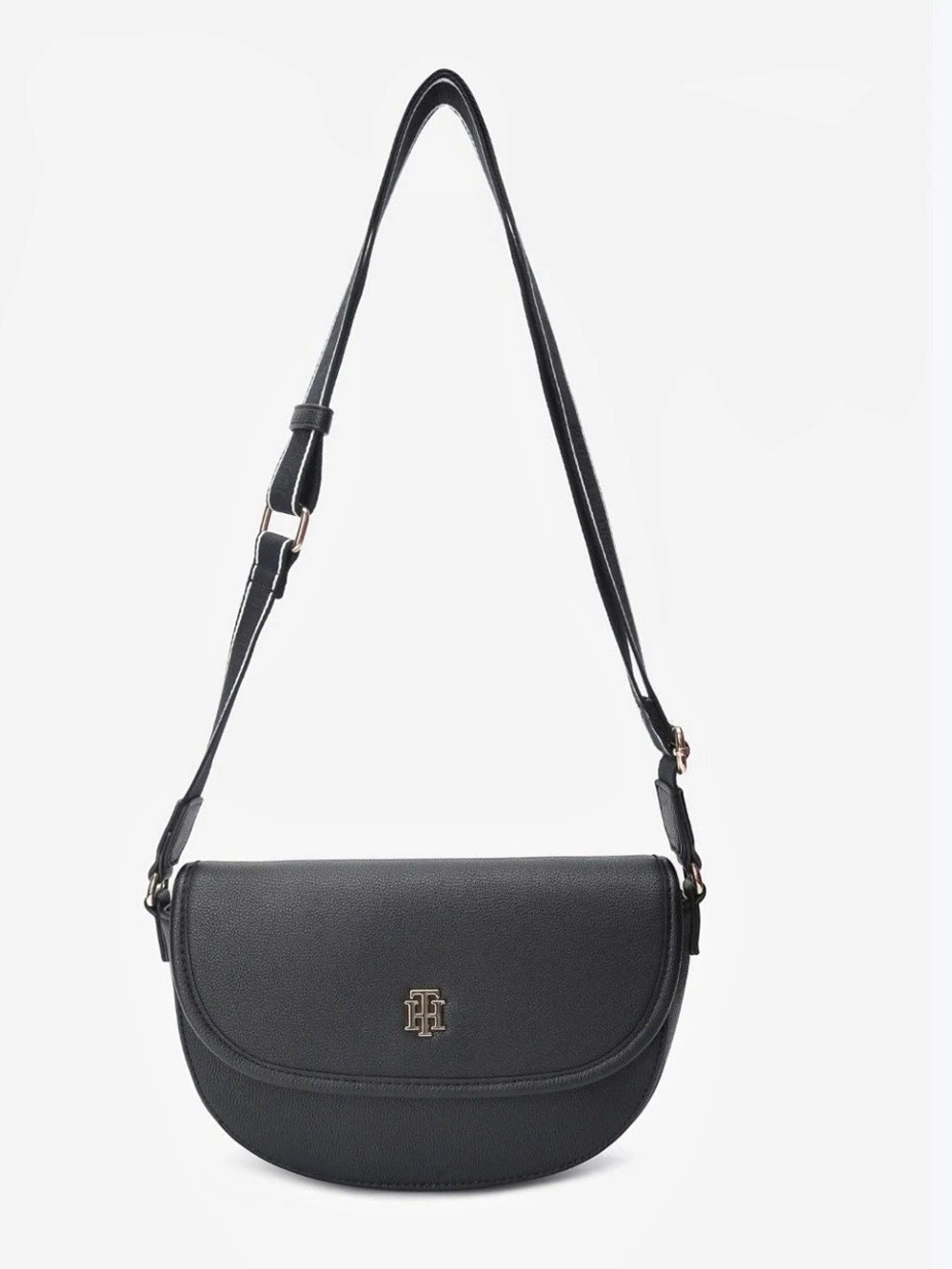 Tommy Hilfiger TH Monotype navy Half Moon Crossbody Bag Black